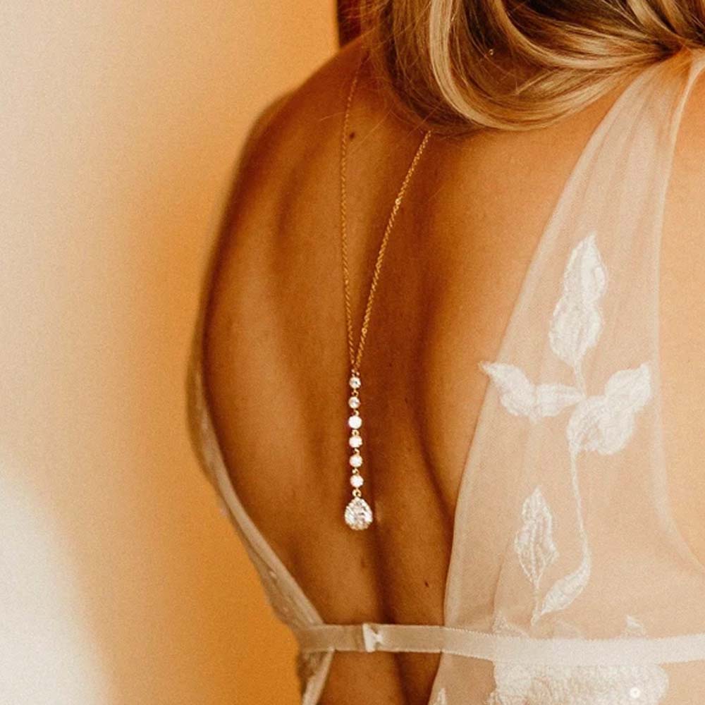 Body Jewelry Hot - Ожерелье-цепочка Stonefans с подвеской на спине,