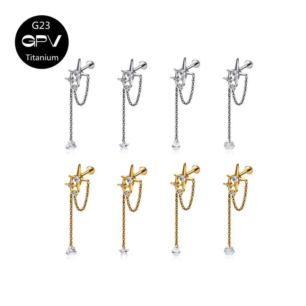 Body Jewelry Surgical Steel - G23 F136 Титановая Звезда Ушной Хрящ
