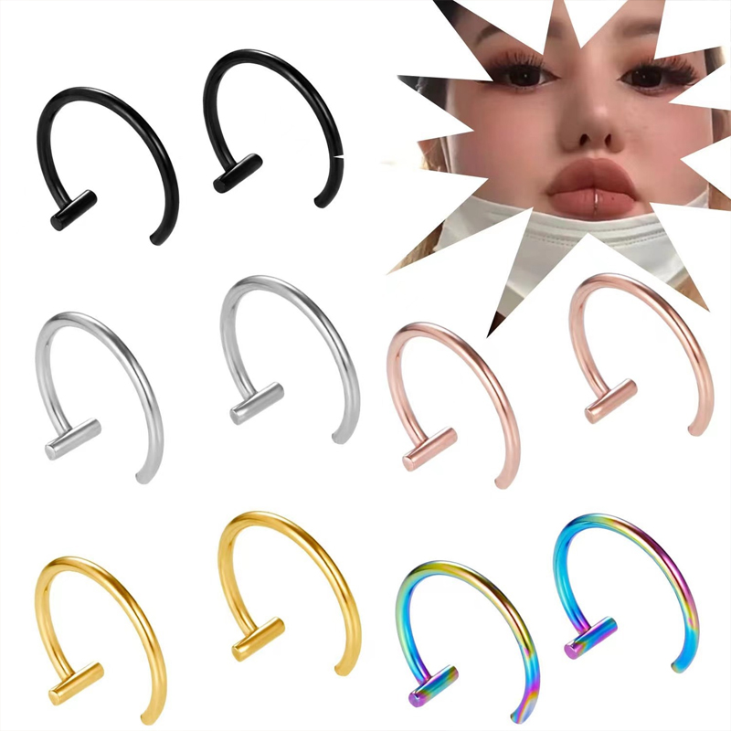 Body Jewelry Surgical Steel - Серьги-кольца из хирургической стали 18G: полукольца,