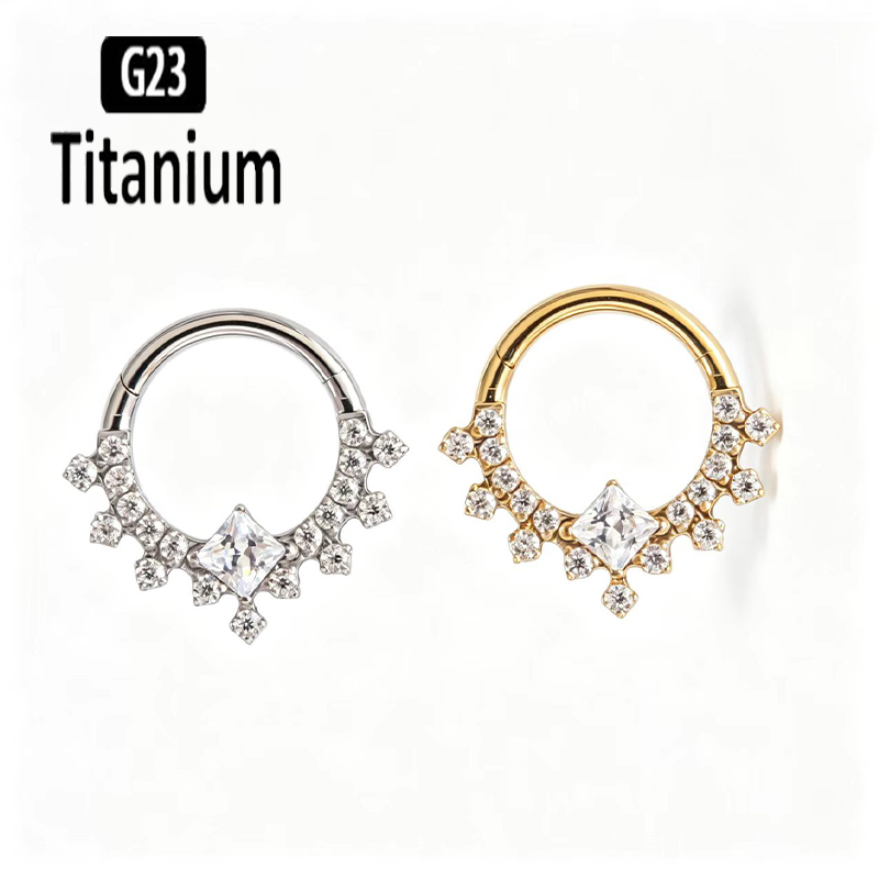 Body Piercing Quality Jewelry - Высококачественные титановые кольца G23 с фианитами