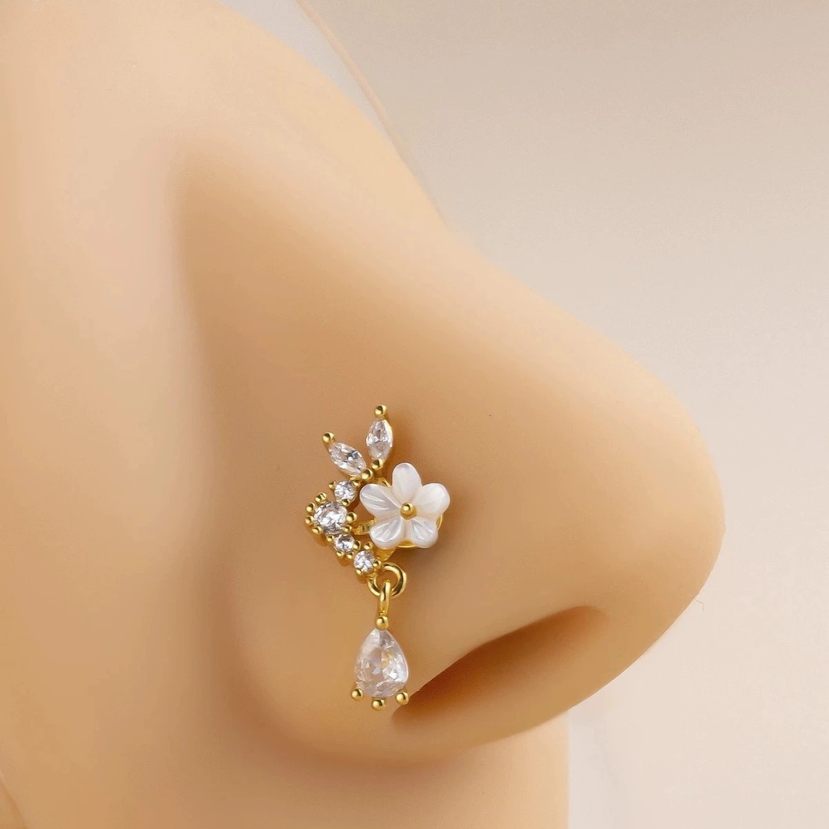 Золотое кольцо для носа с подв – обзор и цена Body Jewelry Surgical Steel