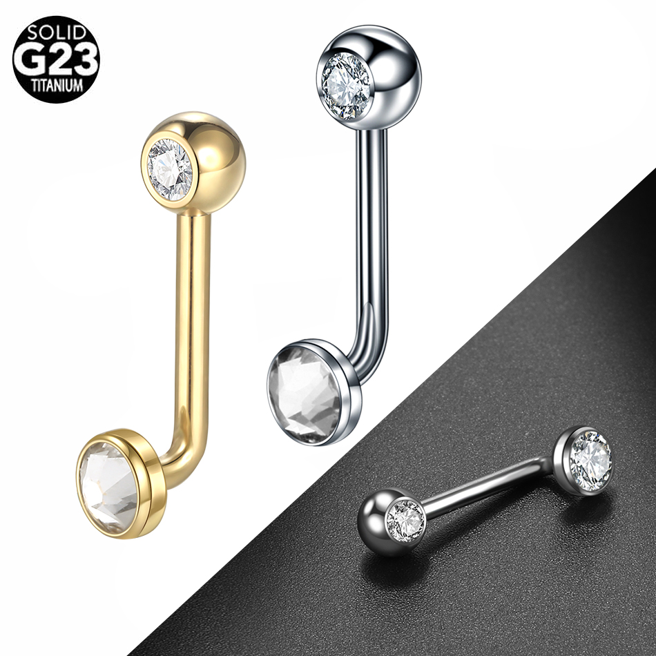 1 шт. G23 титановый CZ изогнут – обзор и цена Body Jewelry Vch