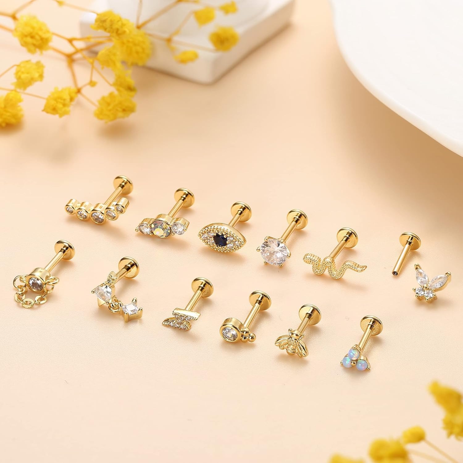 Bobisty 1 шт. серьги-гвоздики  – обзор и цена Body Jewelry Surgical Steel