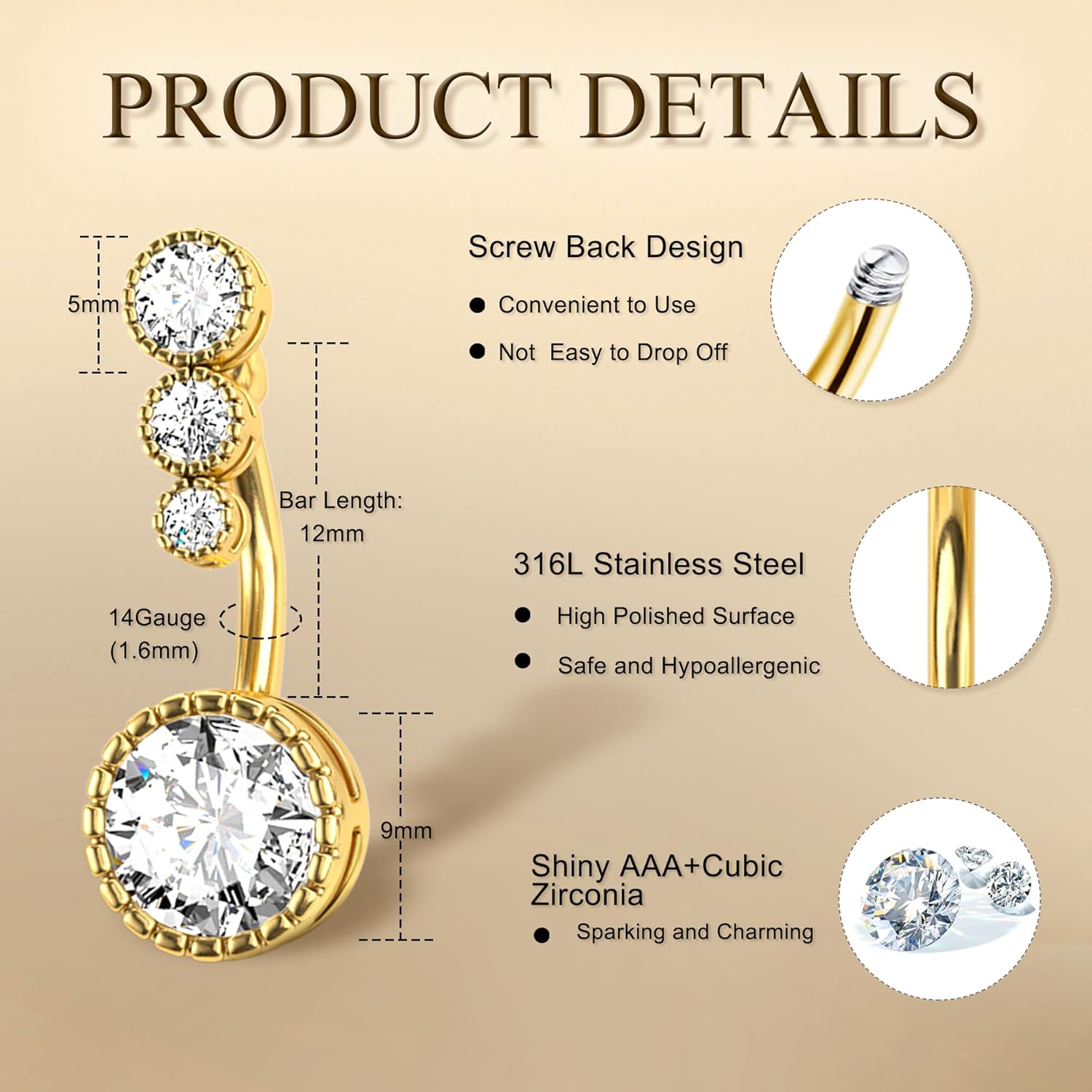 Кольцо для пирсинга пупка Drpe – обзор и цена Body Jewelry Surgical Steel